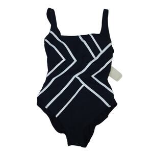 NEW Gottex Black and White One Piece swimsuit Size 8, Soft Cups, Adj. Straps